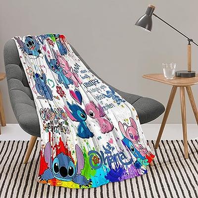 Personalized Lilo & Stitch Blanket With Pillow Cover For Bed Couch Living  Room Sofa Chair Fuzzy Cozy Microfiber Throw Travel Blanket Gifts for Women