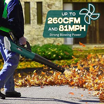 T TOVIA 21V Cordless Leaf Blower with 2 Batteries 4.0Ah Powered Blower  Sweeper for Lawn Care Yard Cleaning Quick Charger