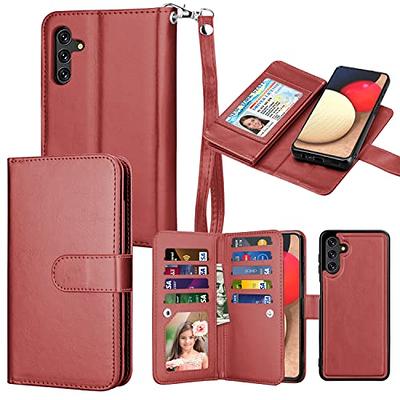 NJJEX Wallet Case for Samsung Galaxy S21 5G, for Galaxy S21 Case, [9 Card  Slots] PU Leather ID Credit Holder Folio Flip [Detachable] Kickstand