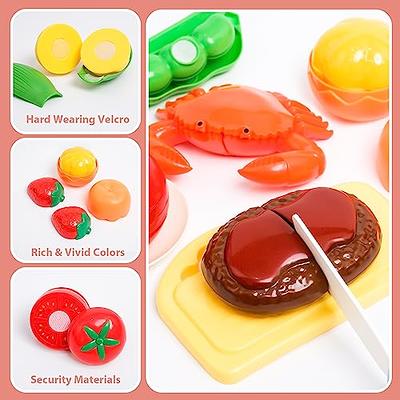 JOYIN Kids Play Food Deluxe Pretend Play Food Set 200 Pieces Toy Food Play Kitchen Accessories with Realistic Colors