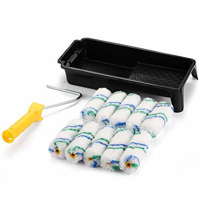 Dracelo 12-Pieces 4 in. Foam Mini Paint Roller Kit Paint Tray Set