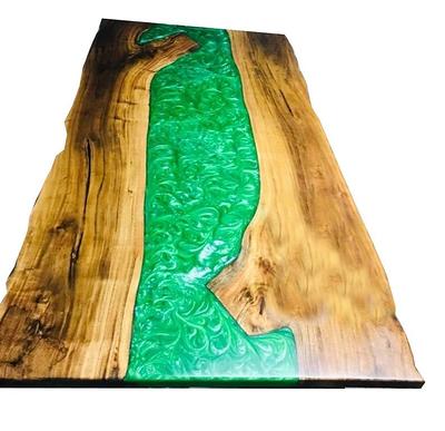 Custom Made Epoxy Resin Dining Table. Hundreds of Color Options. 