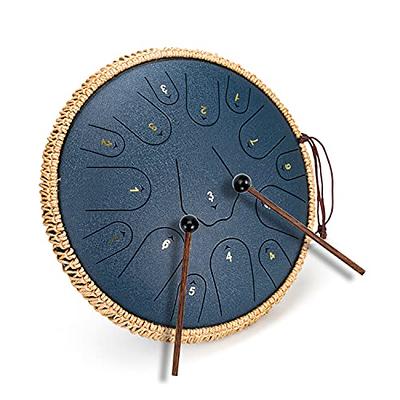 BeatRise 13 Inch 15 Notes Steel Tongue Drum in Key D Major (Navy Blue)