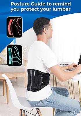 T TIMTAKBO Plus Size 3XL Back Brace with Lumbar Support Pad for Men Women  Back Pain Support,Fast Lower Back Pain Relief Waist Belt(Black/Gray, Plus