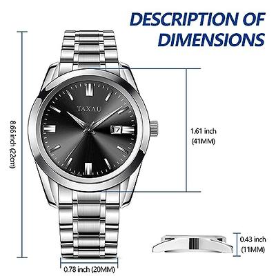 Taxau Simple Watches for Men Stainless Steel Strap Watches Men Water  Resistant Watch Classic Easy to Read Men's Date Watch Analog