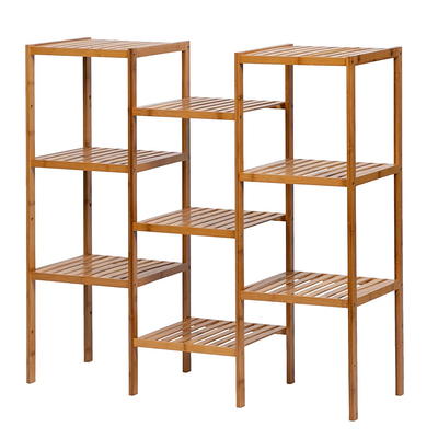 Domax Bamboo Bathroom Shelf 3-Tier Wall Mount Storage Rack Multifunctional  Adjustable Layer Free Standing Over Toilet Utility Shelves Living Room