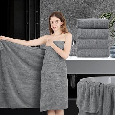 4 Pack Large Bath Towels Set 35X70 Coffee Oversized Bath Sheet