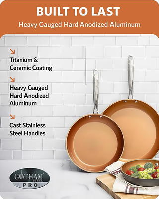 Gotham Steel Pro 8 Piece Hard Anodized Cookware Non-Stick Ceramic and  Titanium