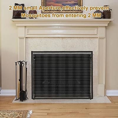 Fireplace Screen,Fireplace Screen Safe Mesh Gate,Fireplace Mesh Screen  Curtain,for Prevent Baby and Pet 73x100cm 