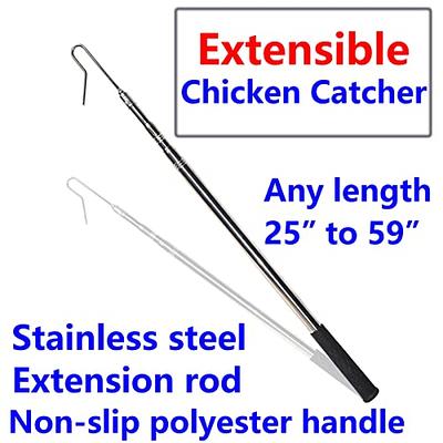 GLOBOTECH Extendable Chicken Catcher Leg Hook - Stainless Poultry Hook Fowl  Catcher, 25 Extend to 59, Perfect