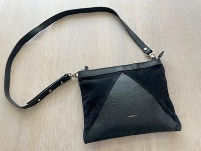 J Lindeberg Small Shoulder Bag, Vintage Leather & Suede Crossbody Bag,  Black Bag - Yahoo Shopping