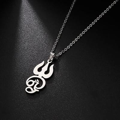 Male Mens Grey Poseidon Trident Necklace Pendant Neptune Greek Charm  Necklace