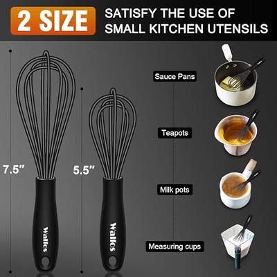 Silicone Whisk Set of 3 - Silicone Whisks for Cooking Non-Scratch -  Silicone Whisk Set - Hand Whisk - Wisk - Metal Whisk - Small Whisk - Mini  Whisk 