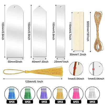 1 Set of Clear Acrylic Bookmarks Blank Acrylic Book Markers with Hanging  Tassels Book Supply