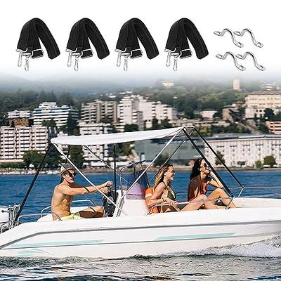 Two Hooks Adjustable Bimini Boat Top Straps,38~70Marine Awning Webbing  Straps,with 316 Stainless Stee Heavy Duty Snap Hooks,Boat Awning Hardware