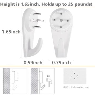 30 Pieces Plastic Hardwall Hanger Hooks Concrete Hanging Hooks Invisible  Nail Wall Hooks Wall Mount Non-Mark Hooks in 2 Inches for Hardware Concrete