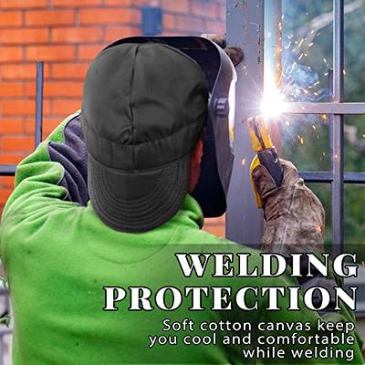 Cotton Welding Cap Welder Protective Hat Welder Flame Retardant Cotton Helmet, Men's