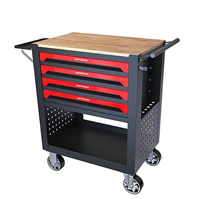 BIG RED Torin Rolling Garage Workshop Tool Organizer Red & Black