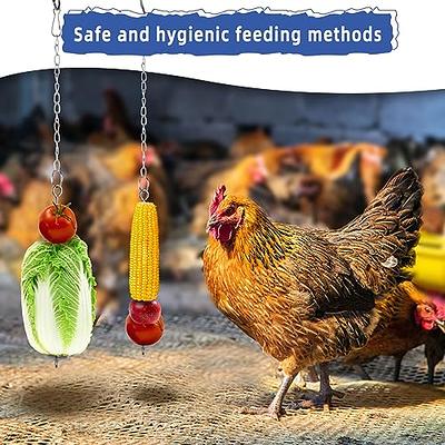 Chicken Vegetable String Bag,Poultry Fruit Holder, Pet Chicken Vegetable  Hanging Feeder Treat Feeding Tool with Hook for Hens Chicken Coop Duck  Large