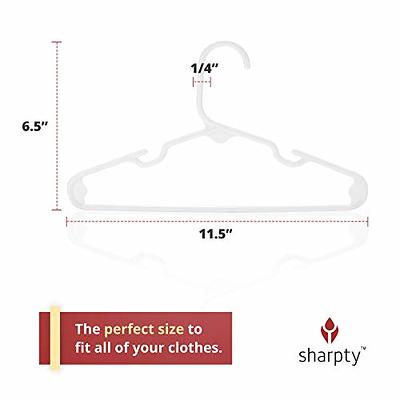 Sharpty White Plastic Hangers, Plastic Clothes Hangers Ideal for Everyday Standard Use, Clothing Hangers (20 Pack)