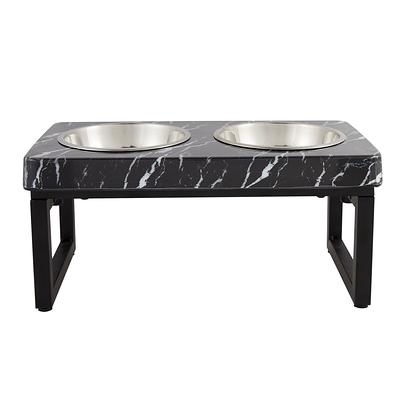 Frisco Marble Elevated Stainless Steel Double Diner Dog & Cat Bowls