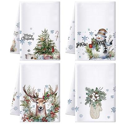 Set of 4 Christmas Tree Kitchen Towels