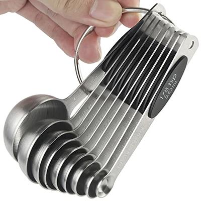 Stainless Steel Measuring Spoons Cups Set, Stackable Tablespoons