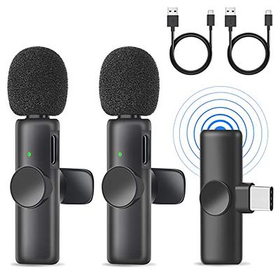  Professional Wireless Lavalier Lapel Microphone for Android  Computer - Cordless Omnidirectional Condenser Recording Mic with USB C  Interface for Interview Video Podcast Vlog  : Musical Instruments