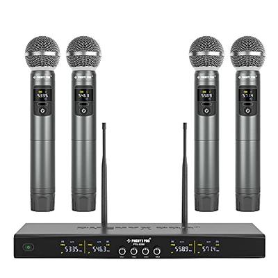 ZERFUN G8 Wireless Microphone System 4 Channel, UHF Metal Karaoke