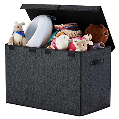 Toy Chest Box Organizer Bins for Boys Girls, Kids Large Collapsible Storage  Box Container Sturdy with Fabric Flip-Top Lid & Handles for Clothes