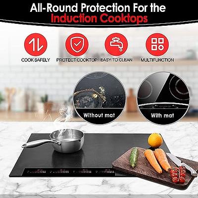 Stove Mat Pad Fiberglass Induction Cooktops Magnetic Non-slip Silicone  Scratch Protector Heat Resistance For Induction Cooker