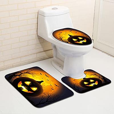 Halloween Bathroom Rug Sets 2 Piece, Luxury Chenille Bath Mat Set