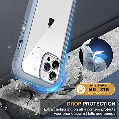  Miracase Glass Series Designed for iPhone 14 Case 6.1 inch,  2023 Upgrade Full-Body Clear Bumper Phone Case with Built-in 9H Tempered  Glass Screen Protector and Camera Lens Protector,Blue : Cell Phones