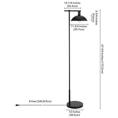 Mainstays Contemporary Metal 62in Floor Lamp with on/off Foot Switch, Black  