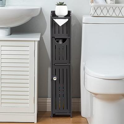 Bathroom Storage Cabinet： Small Bathroom Storage Cabinet for Toilet Paper  Holder-Toilet Paper Cabinet-Black Bathroom Organizer by AOJEZOR - Yahoo  Shopping