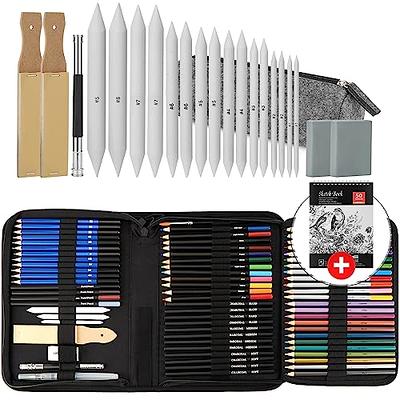 Shuttle Art 116 Pcs Drawing Kit, Complete Drawing Supplies with Sketch Pencils, Colored Pencils, Graphite, Charcoal Sticks, Professional Drawing Tools