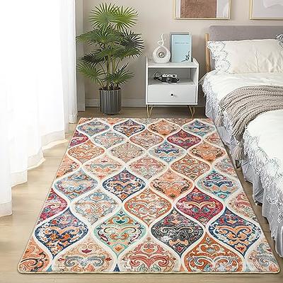 Lahome Moroccan Geometric Area Rug - 2x3 Small Beige Front Door Mat  Washable Kitchen Rug, Farmhouse Soft Non Slip Indoor Floor Throw Carpet for