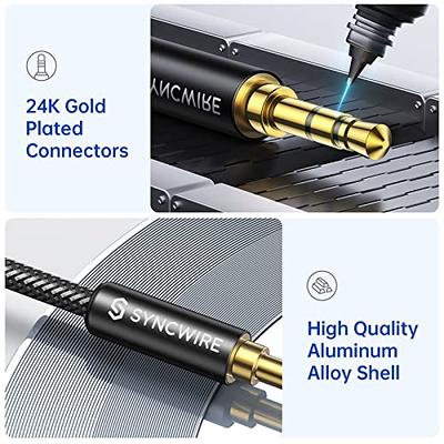 Cmple - 3.5mm Female to 2 RCA Male Stereo Audio Y Cable Adapter for TV,  Smartphones, MP3 Players, Tablets, Speakers - Mini Plug Headphone Splitter  - 6