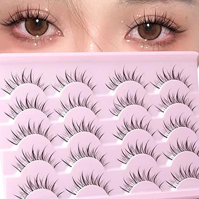 4 pairs Manga Lashes, Clear Band Anime Lashes 4 Pack, Spiky Anime False  Eyelashes Natural Look, Lashes Looks Like Cluster Manga Lashes Individual,  Cosplay Wispy Strip Eyelashes