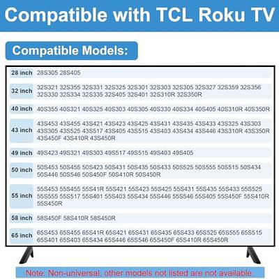 [Upgraded Version] TV Base Stand for TCL 28 32 40 43 49 50 55 65  inch Roku TV Legs, TV Legs for TCL Roku TV Stand Legs with Screws Set