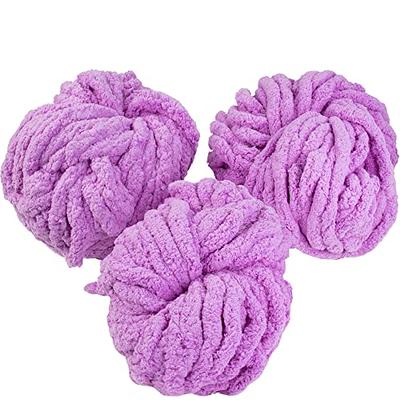 iDIY Chunky Yarn 3 Pack (24 Yards Each Skein) - Light Grey - Fluffy  Chenille Yarn Perfect for Soft Throw and Baby Blankets, Arm Knitting,  Crocheting