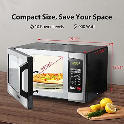 0.9Cu.ft. Retro Countertop Mini Microwave Oven 900W 8 Cooking Sets Green