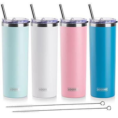 20oz Skinny Tumbler With Straw and Lid - Hot Pink