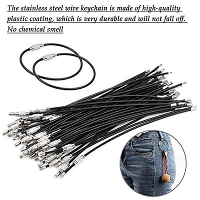 FOCCTS Wire Keychain Cable Stainless Steel Key Ring Loop 50 Pcs Stainless  Steel Wire Keychain 6 Inches Nylon Coated Keychain - Yahoo Shopping