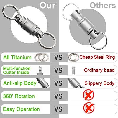 PJYTAC Titanium Quick Release Keychain, Detachable Double-end