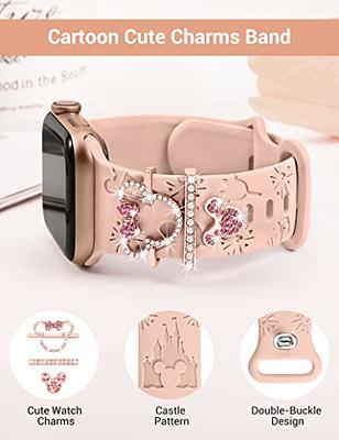  6 Packs Cartoon Engraved Bands Compatible with Apple Watch Band  40mm 38mm 44mm 45mm 49mm 42mm Women, Designer Silicone Cute Soft Strap for Apple  Watch Ultra 2 iWatch Series 9 8