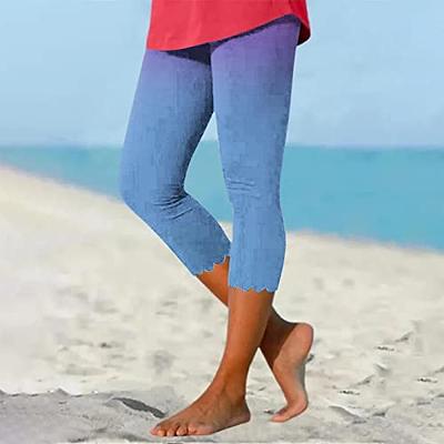 Cropped 3/4 Capri Length Cotton BLACK Legging Women in Summer Plus