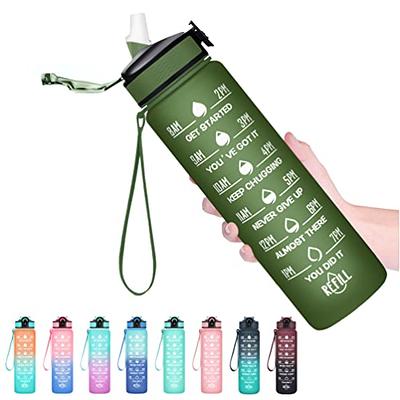Kids Leakproof 22 oz Motivational Water Bottle with Straw & Time