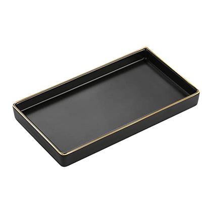 Luxspire Vanity Tray, 6x 10 Rectangle Matte Black Bathroom Tray, Toilet  Tank Tray, Resin Kitchen Tray Decorative Jewelry Tray, Vanity Countertop  Organizer Bathroom Accessories, Medium 