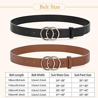 SUOSDEY Fashion Belts for Women Black and Brown Leather Belt for